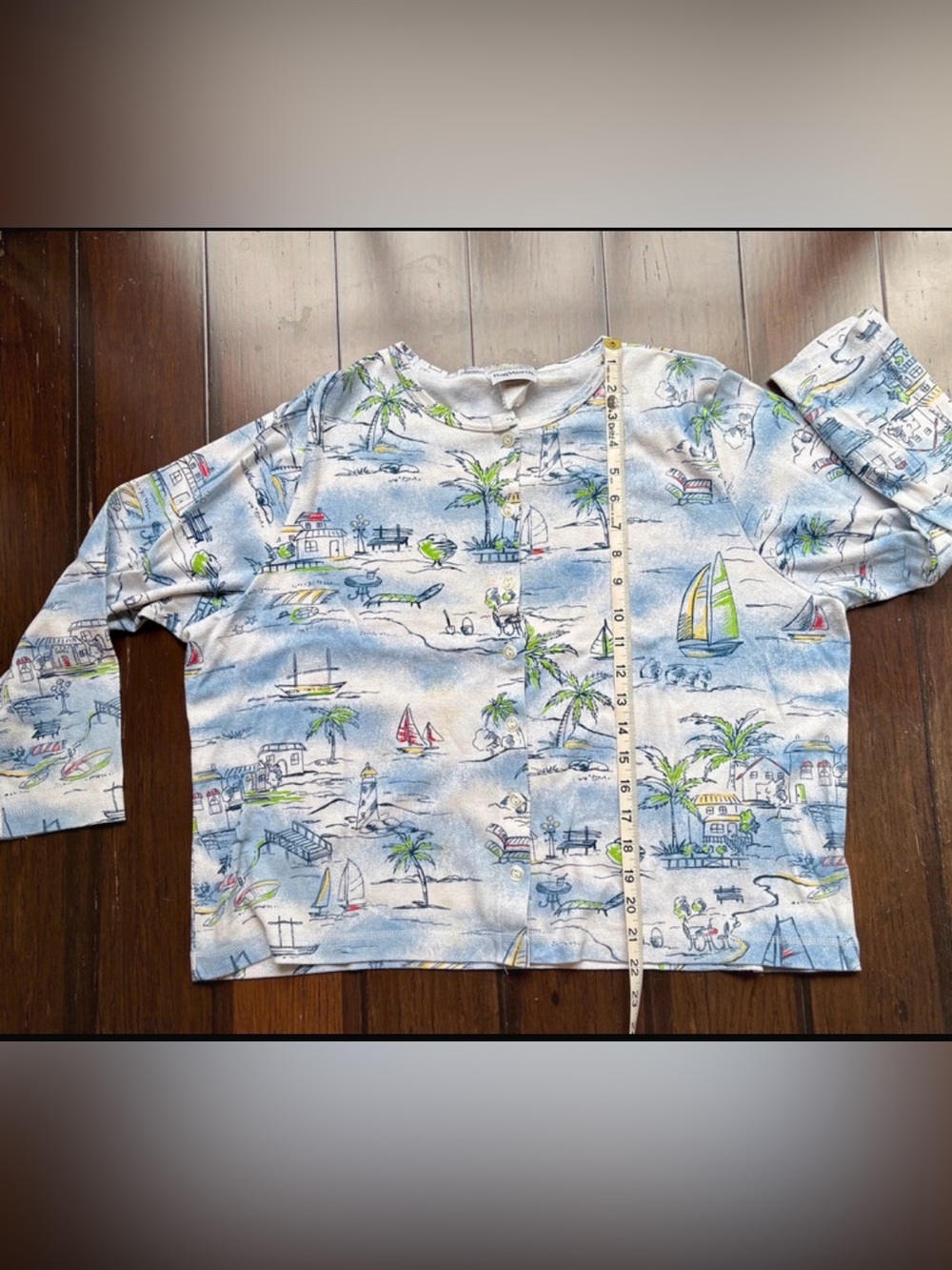 Vintage BonWorth cardigan large cotton coastal grandmacore classic lighthouse - Picture 6 of 7
